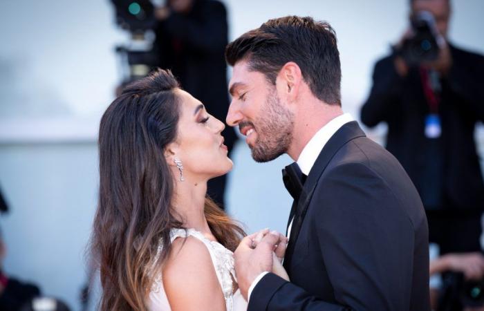 Belen Rodriguez in tears at the wedding of Cecilia and Ignazio Moser