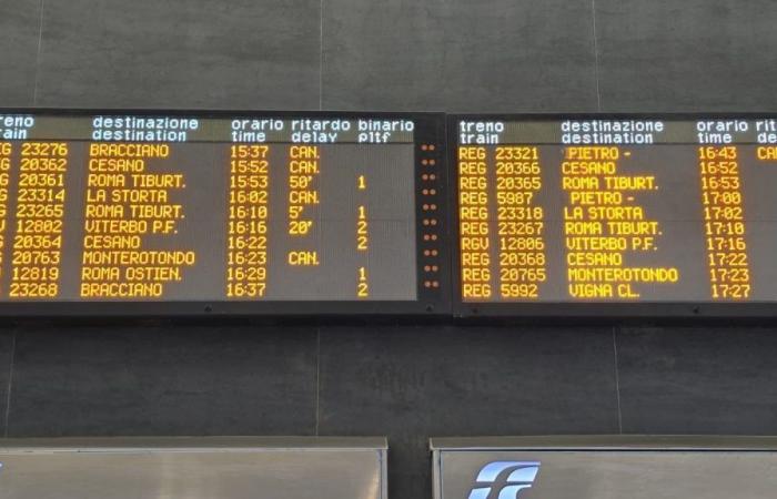 canceled trains and delays on Rome Viterbo