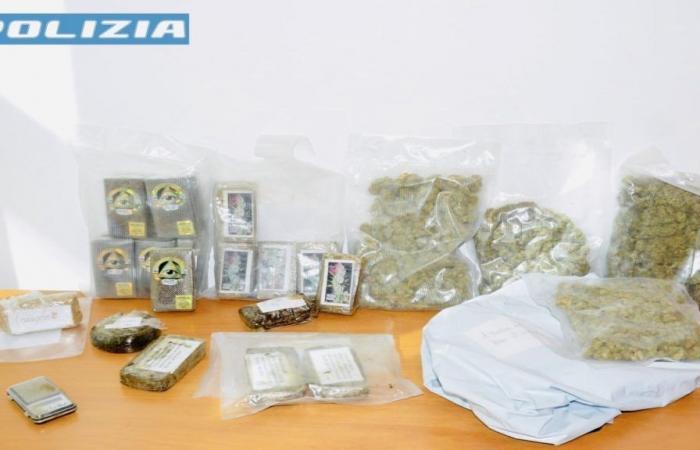 found with almost two and a half kilos of drugs