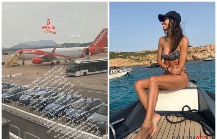Elisabetta Gregoraci blocked for hours at Olbia airport