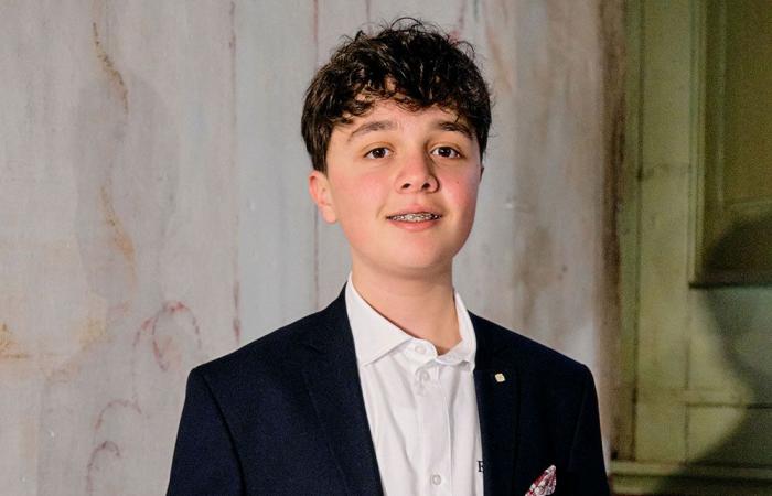 Sunday 7th July, 13-year-old Nicolò Alberini at the piano in the Sala Giardino in Lecce