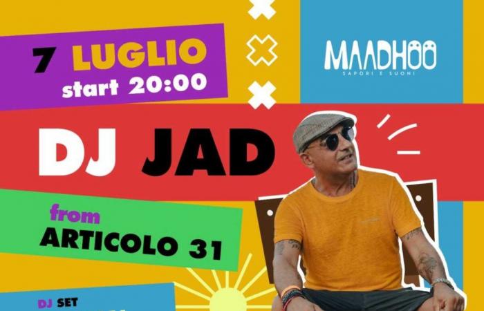 Dj Jad Sunday 7th July in Barletta: music under the stars