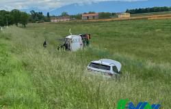 Mestre, accident on the Marco Polo ring road: vehicles off the road, two injured