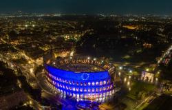 The monuments illuminated with EU colors in Italy on 9 May
