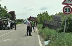 Collision between heavy vehicles, serious road accident between Marzaglia and Cognento
