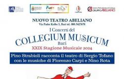14 May – Pino Strabioli acting voice in the tribute to Sergio Tofano and «Signor Bonaventura» (music by Carpi and Rota) – Bari – PugliaLive – Online information newspaper