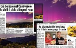 The skies of Piedmont are tinged with pink due to the Northern Lights and the “agnolotti challenge” launched by a local restaurant