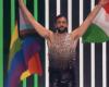 Eurovision, Mengoni with the rainbow flag turns on the rights