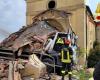 Truck destroys the portico of the church of San Giovanni Battista on the Marosticana road in Vicenza