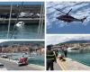 car ends up in the sea in the old port. The fire brigade divers intervene with the helicopter/Photo and Video