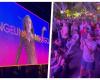 Sanremo: Lots of people in Piazza Bresca with Rolando for the Eurovision final