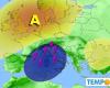 Weather with sudden summer cold. Thunderstorms over Italy
