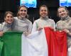 the Potenza team on the top step of the podium with Errigo, Favaretto and Volpi
