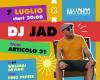 Dj Jad Sunday 7th July in Barletta: music under the stars